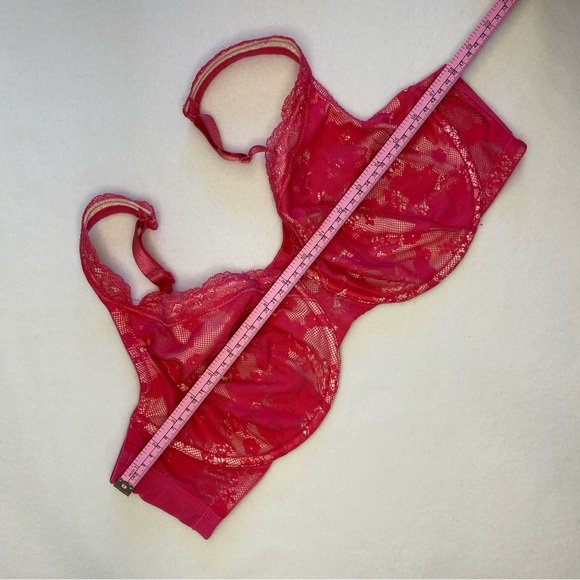 Cacique 44D Fuchsia Full Coverage Underwire Lace Bra - Picture 5 of 9